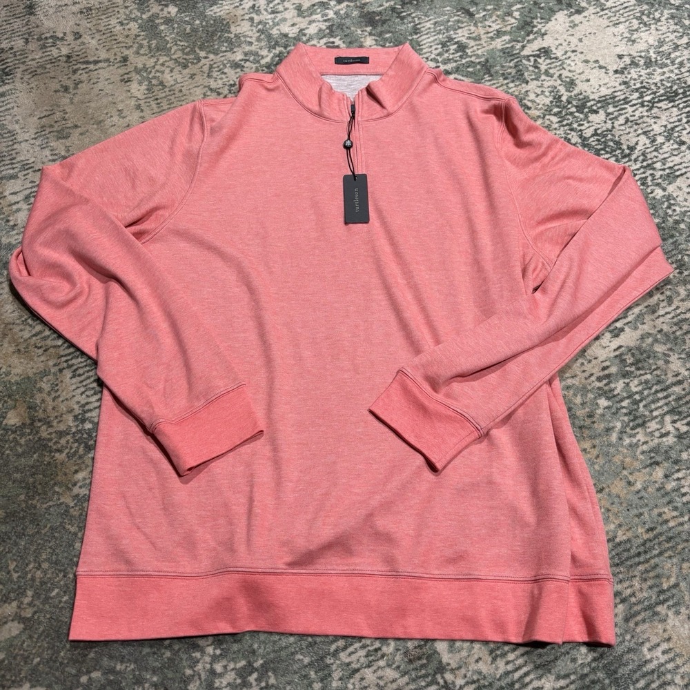 Turtleson Performances Pullover  Quarter‎ zip 2XL Men's NEW Salmon Color